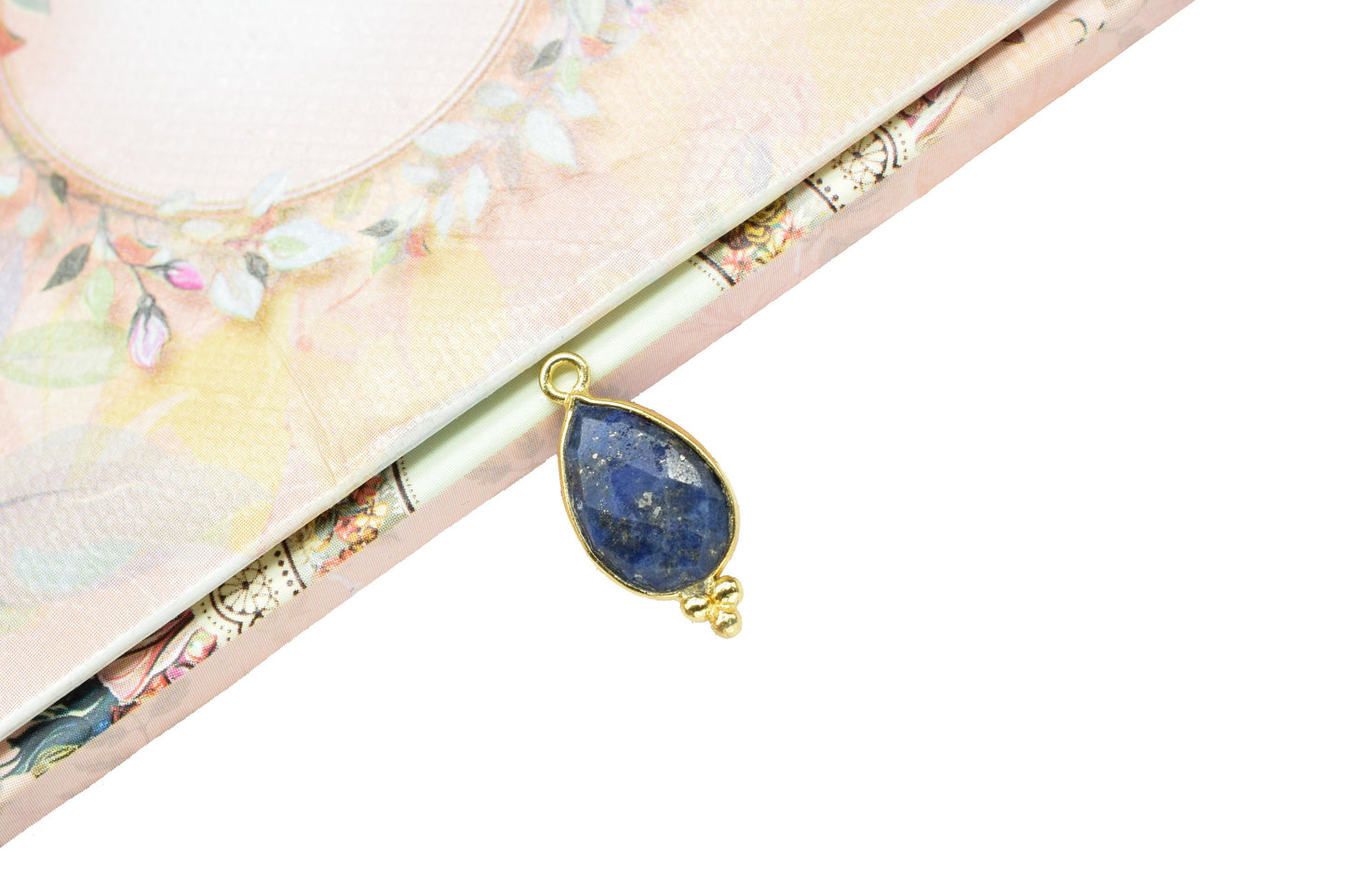 Lapis Lazuli 10x14mm teardrop shape Gold Plated bezel,Lapis pendant Handmade gold charm Jewelry,Lapis single Bail Brass Pendant Jewelry,Gift