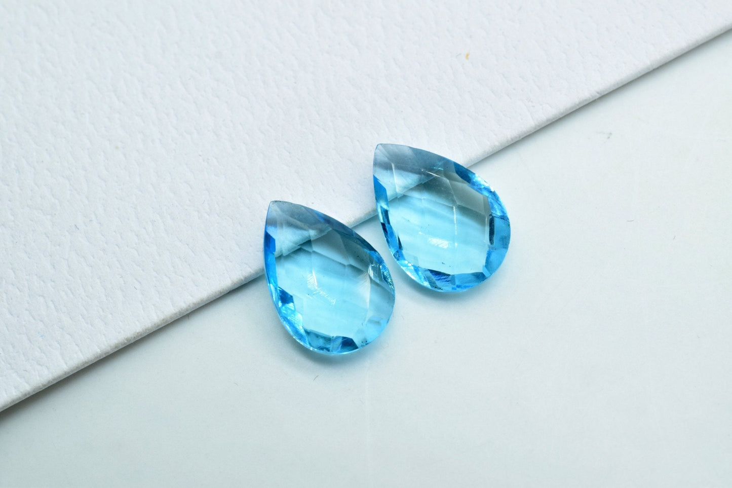 Sky Topaz Faceted Pear Shape Briolettes,10x14mm Pear Beads,Jewelry Supplies,Pear Shape Briolette,Sky Topaz Teardrop,10x14mm pear Beads