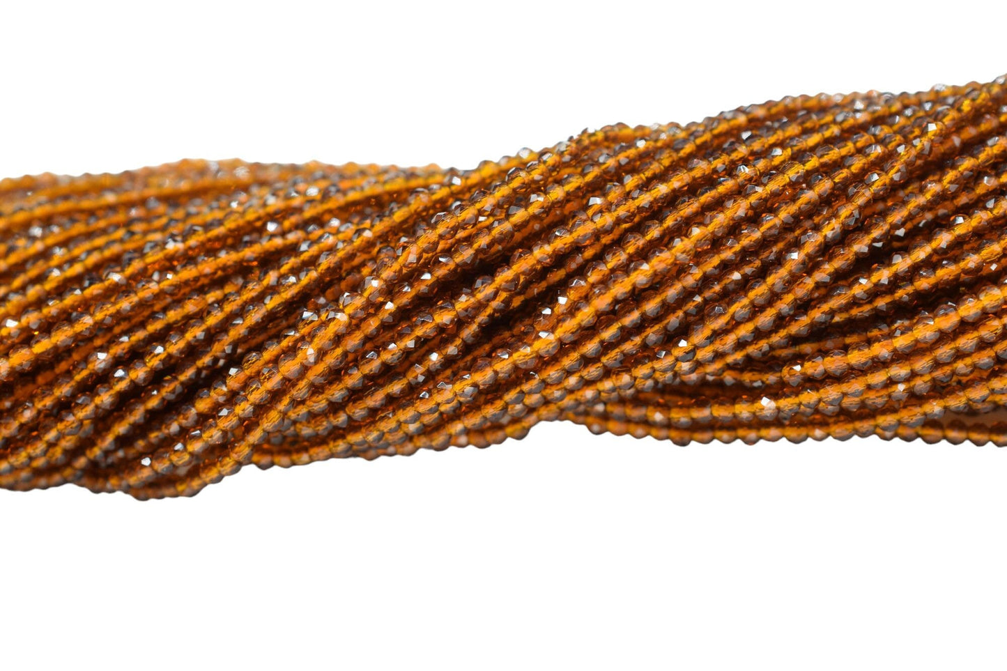 Hessonite Faceted Beads/Beads Strand/Jewerly Making Beads/2mm Hessonite Beads Strand/Loose Beads/Rondelle Beads/Full Strand Beads/Gift
