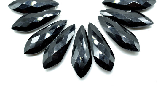 Black onyx Long 10x32mm Briolettes,Black onyx Briolette Beads,Black onyx Calibrated Beads,Black onyx Pair Briolette,Black onyx stones