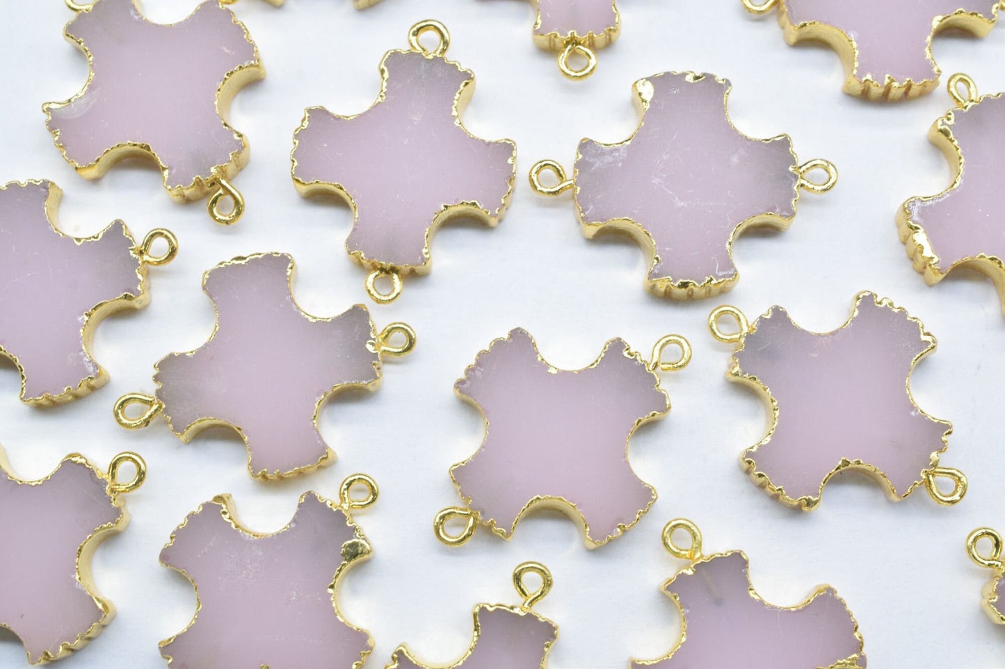 Rose Chalcedony Cross Pendant,bracelet Pendant Charms,Handmade Pendant,Religious Pendants Jewelry,Double Bail Connector,Gemstone Component