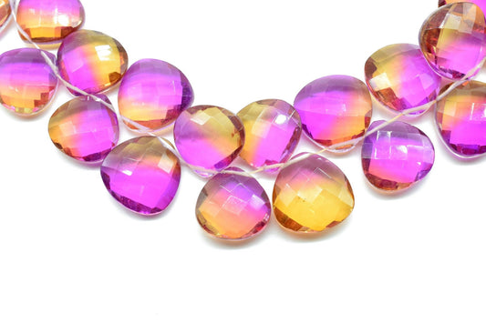 Natural Ametrine 20mm Heart Shape Briolettes,AAA Quality briolettes,20mm heart shape beads,Ametrine jewelry beads,Ametrine Briolettes,gift