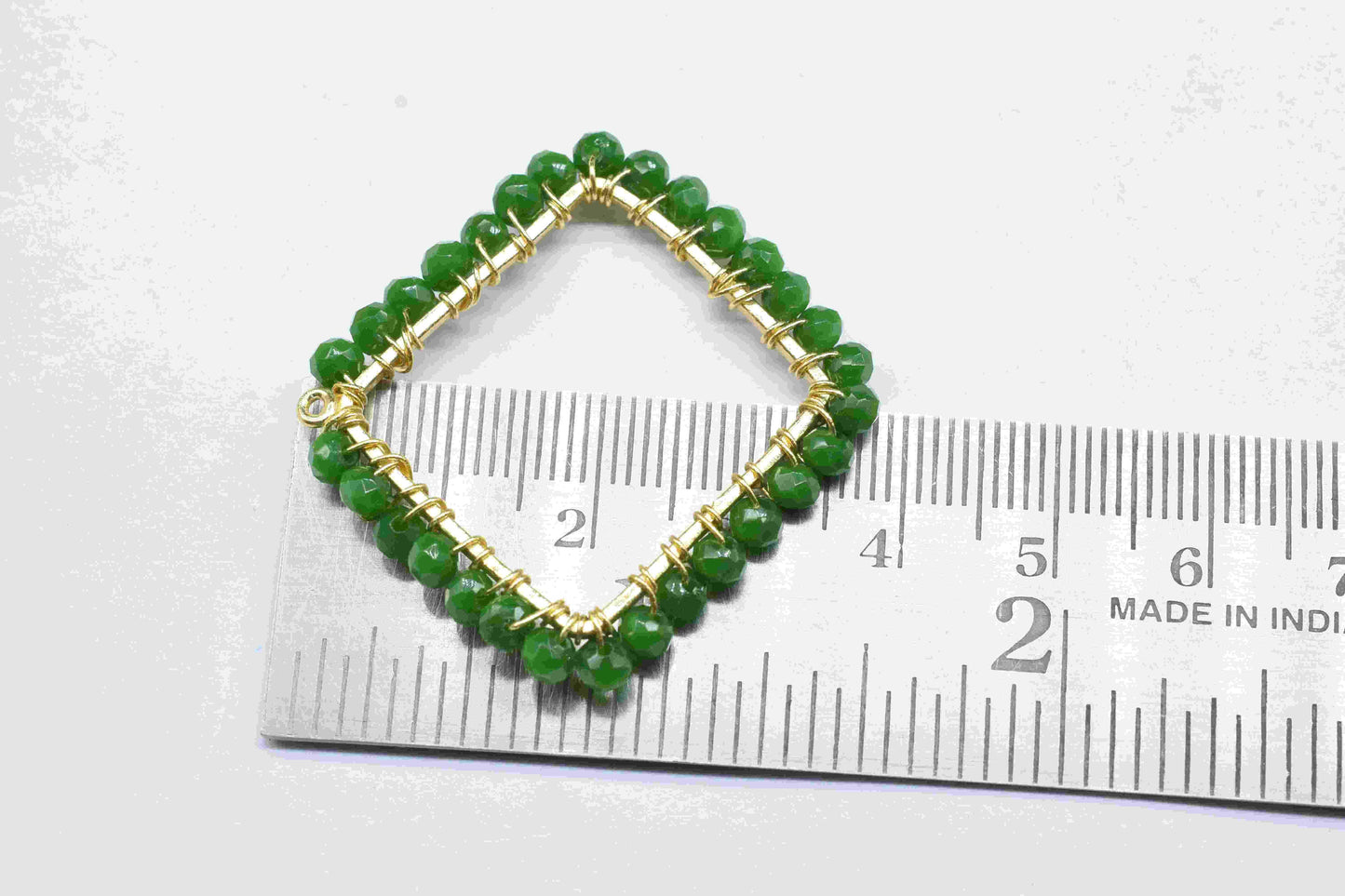 Emerald Quartz Wire Wrapped Dangle Connector,Gemstone Component,Handmade Earring,Finding Necklace Component Jewelry,Beaded Earring Connector