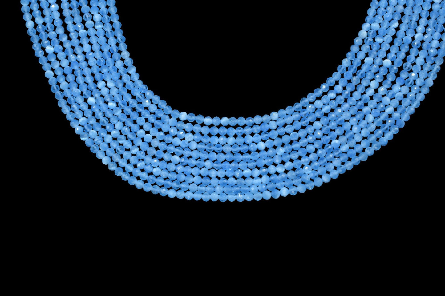 Blue Chalcedony AAA Faceted beads/Blue Stone Beads/Rondelle Beads/Jewerly Making Beads/Micro Cut Beads/Loose Gemstone Beads/Wholesale Beads