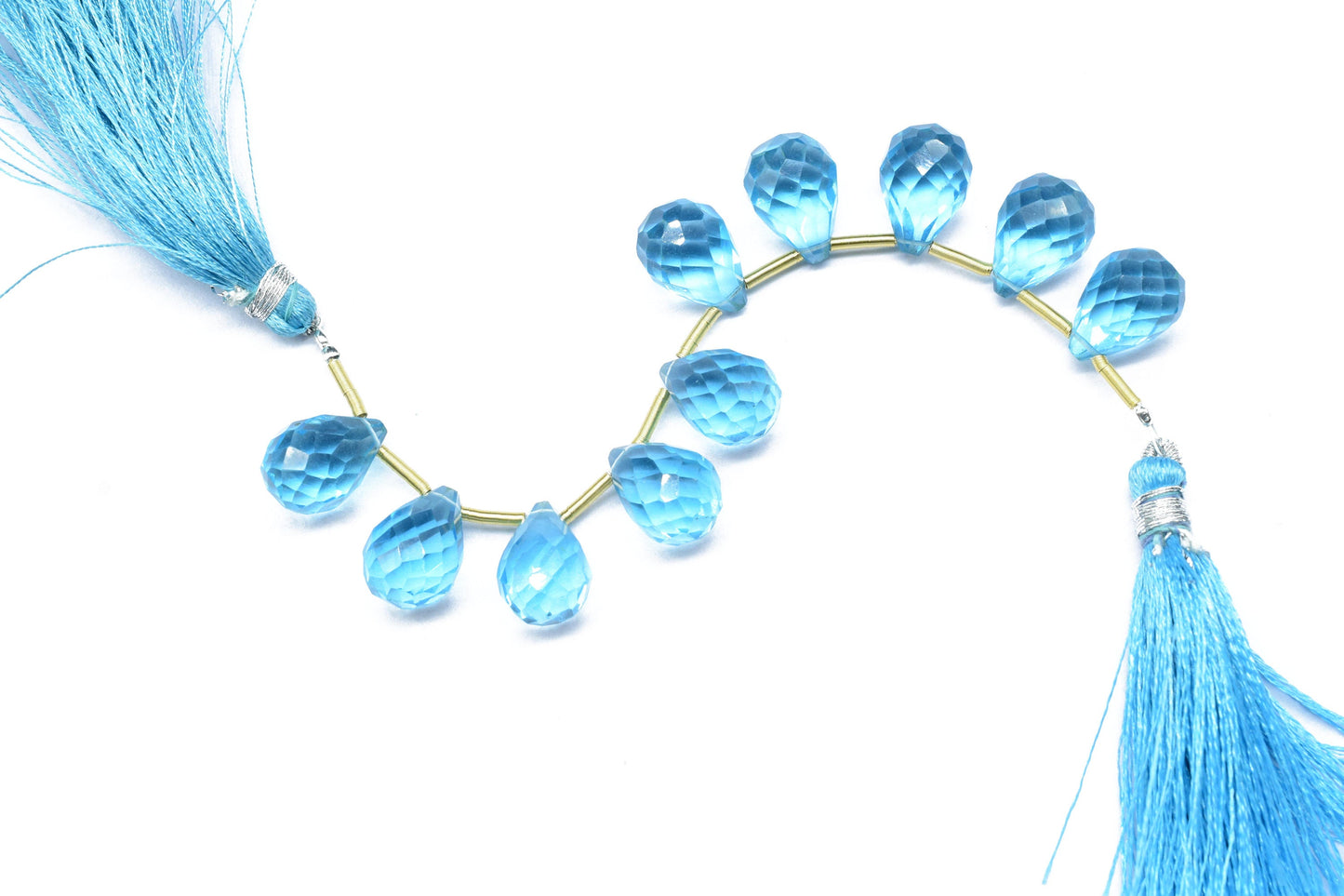 Sky Topaz Teardrop Shape Briolette, 10x14mm Drop Beads , Sky Topaz   Faceted Drop Shape Briolette , AAA Quality Briolette Beads