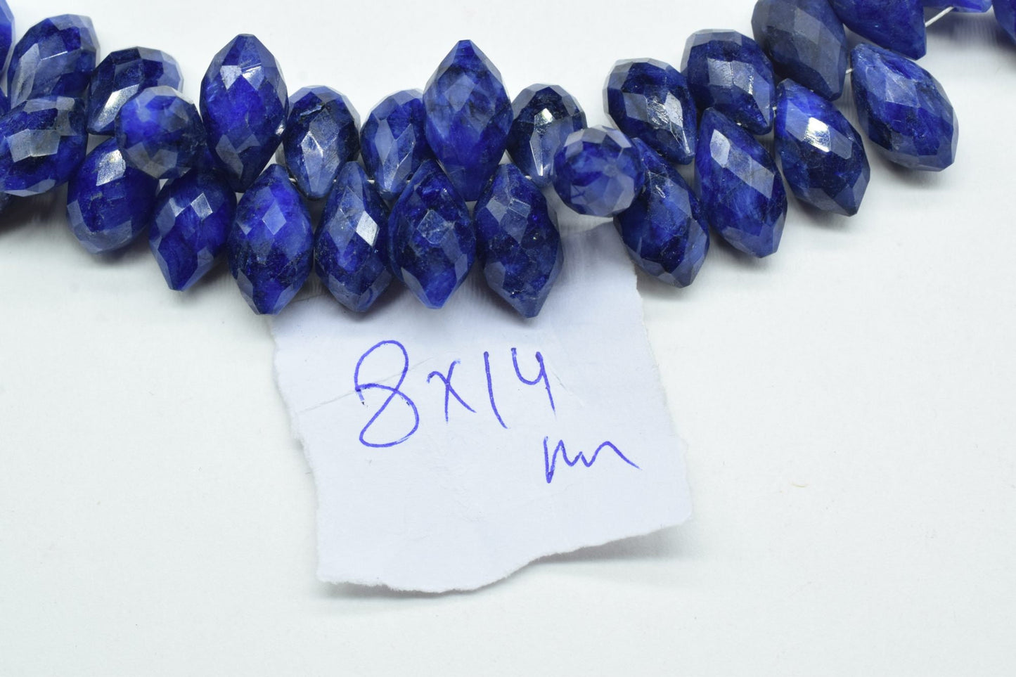 Sapphire Dew Drop Foxtail Beads,8x14mm Dew Drop briolettes,Fancy Cut Dew Drop Foxtail Briolette,Foxtail Gemstone Beads,Matched Pair Beads