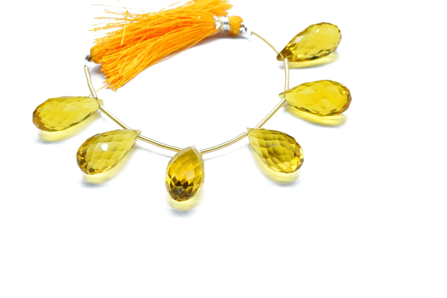 Citrine Teardrop Faceted Briolettes, Gemstone 12x24mm Teardrop Beads, Citrine Quartz Drops, Jewelry Making Supplies,Citrine Teardrop Jewelry