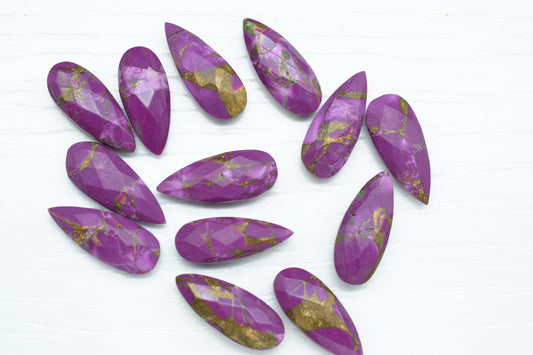 Purple Copper Turquoise 8X20mm Faceted Teardrop Beads,Turquoise Gemstone Briolettes,Turquoise Long  Faceted Pear Beads, jewelry making Beads