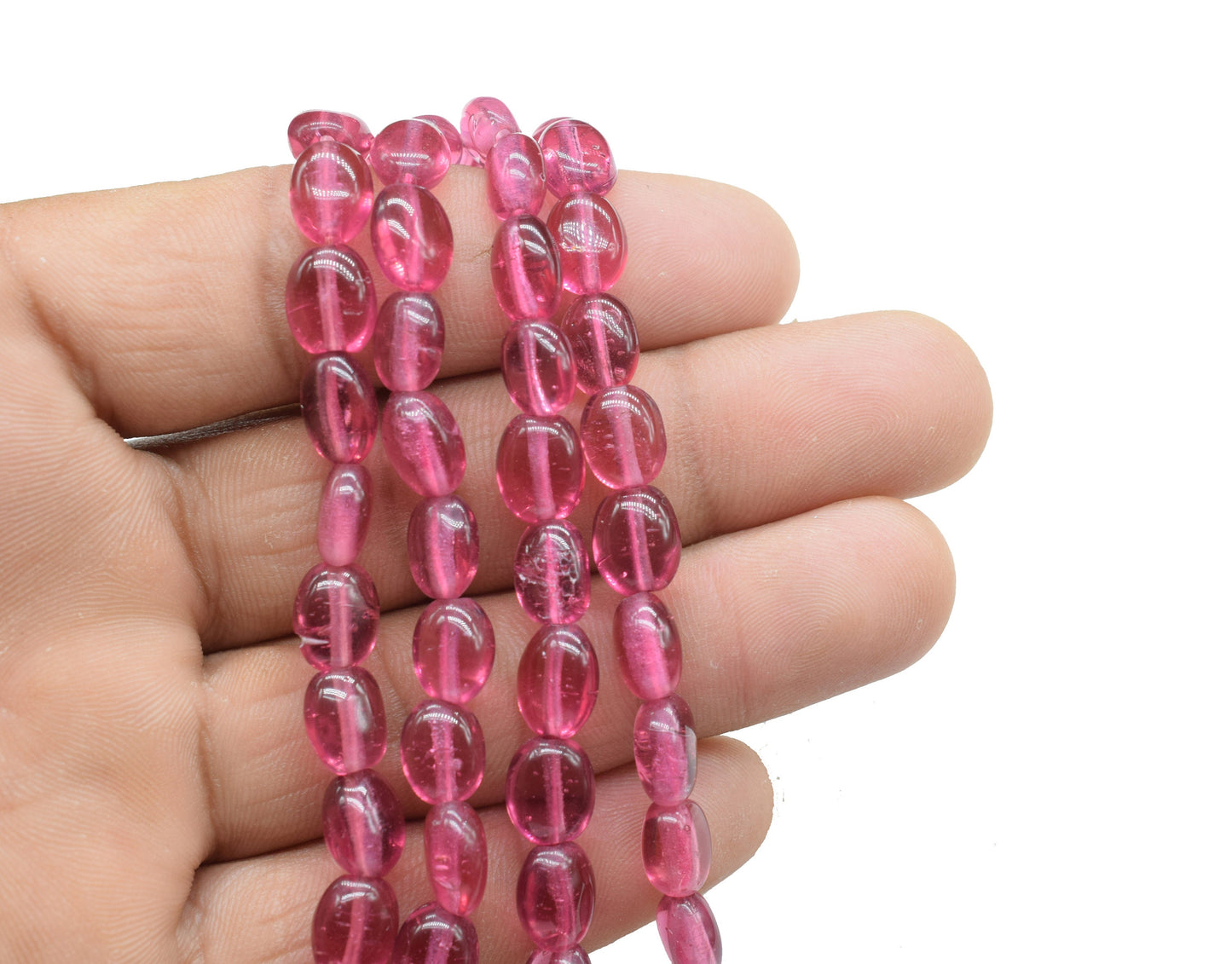 Pink Tourmaline Smooth Oval Beads,Tourmaline Quartz Smooth Beads,Loose Beads for Jewelry Making,Pink Quartz Oval Beads,Tourmaline Nuggets