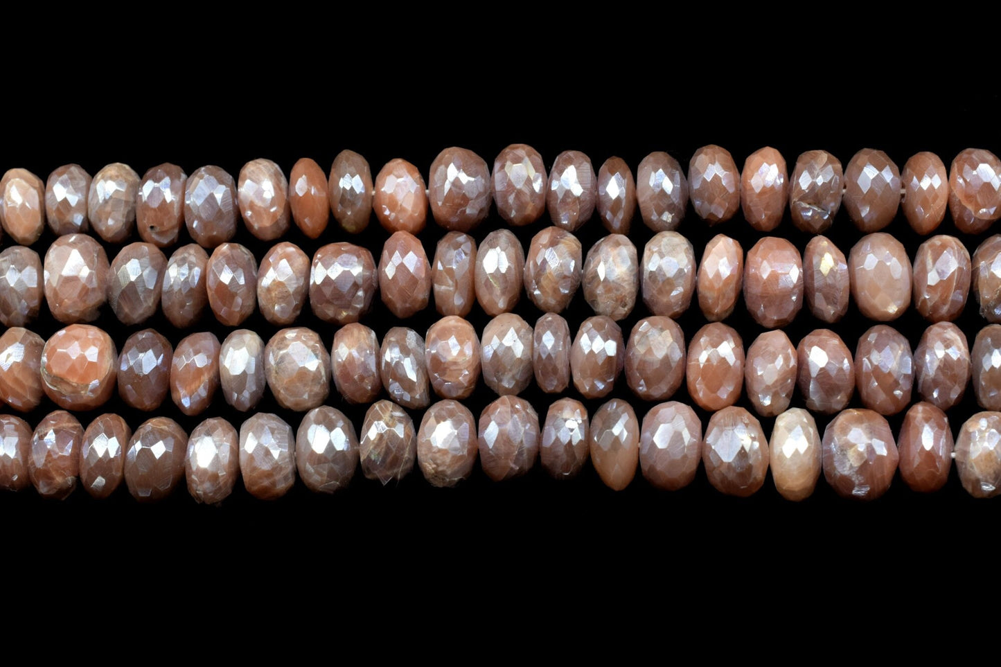 Genuine Natural Chocolate Moonstone Faceted Rondelle Shape Beads,8.5mm To 9mm Size Moonstone Faceted Beads, Grade AAA Rondelle Faceted Beads