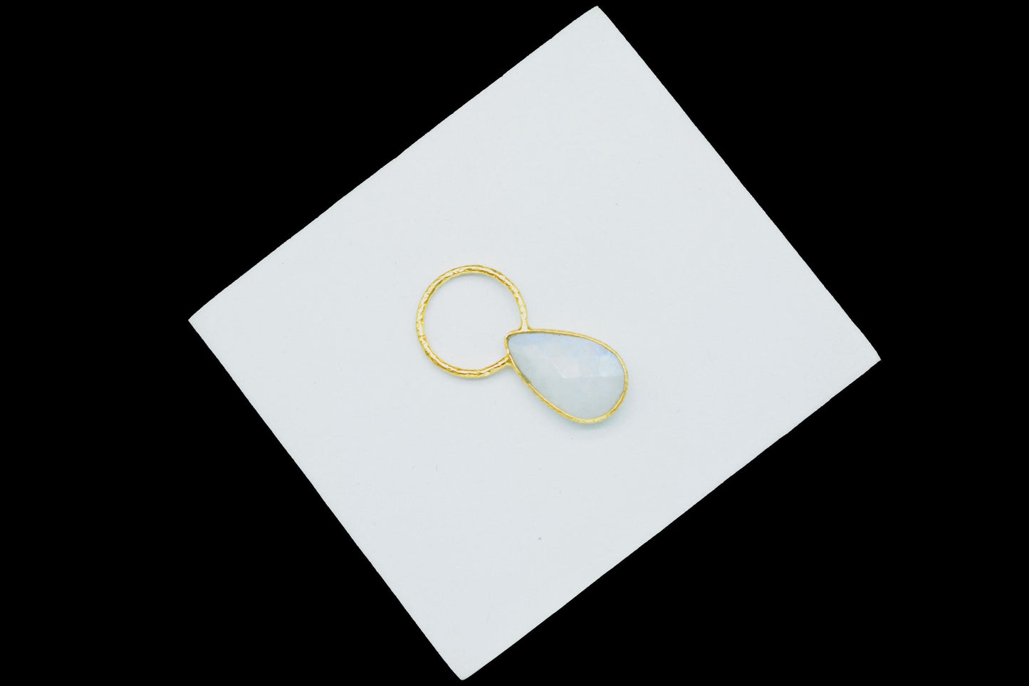 Moonstone Jewelry Pendant/Moonstone Charms Pendant/Gold Plated Jewelry/Brass Connector Charms/Handmade Jewelry/Women Jewelry/B'day Gift