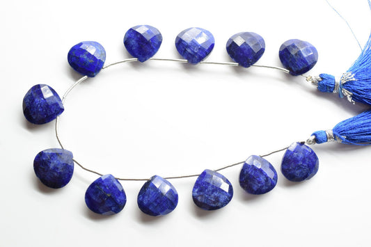 Blue Sapphire 14mm Heart Shape Briolettes,Side drilled Briolette,Jewelry making supplies,craft supplies,Blue Sapphire Briolette,Gemstone