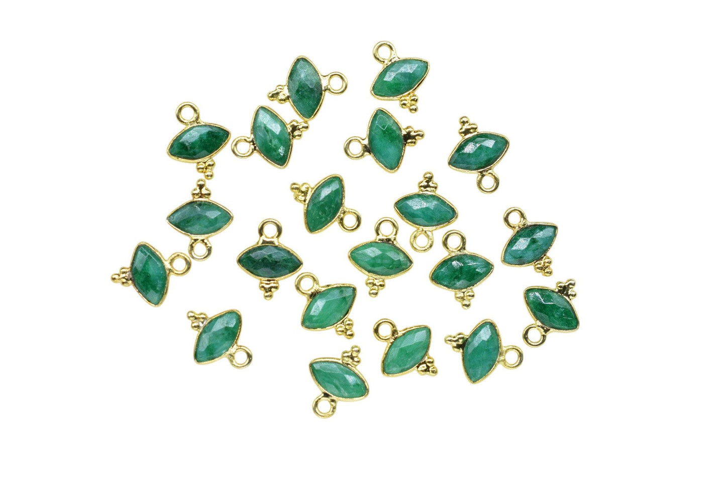 Natural Emerald Charms Pendant/Marquise Shape Pendant/Handmade Pendant/Tiny Pendant/Necklace Connector jewelry/Womne Jewelry/B'day Gift