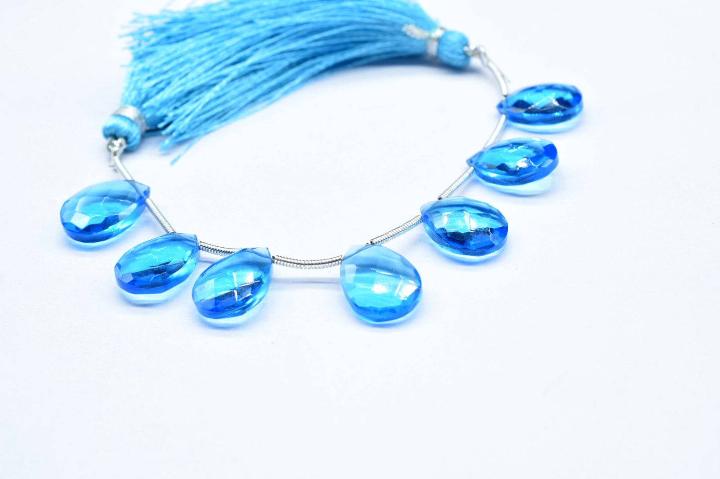 Sky Topaz Faceted Pear Shape Briolettes,10x14mm Pear Beads,Jewelry Supplies,Pear Shape Briolette,Sky Topaz Teardrop,10x14mm pear Beads