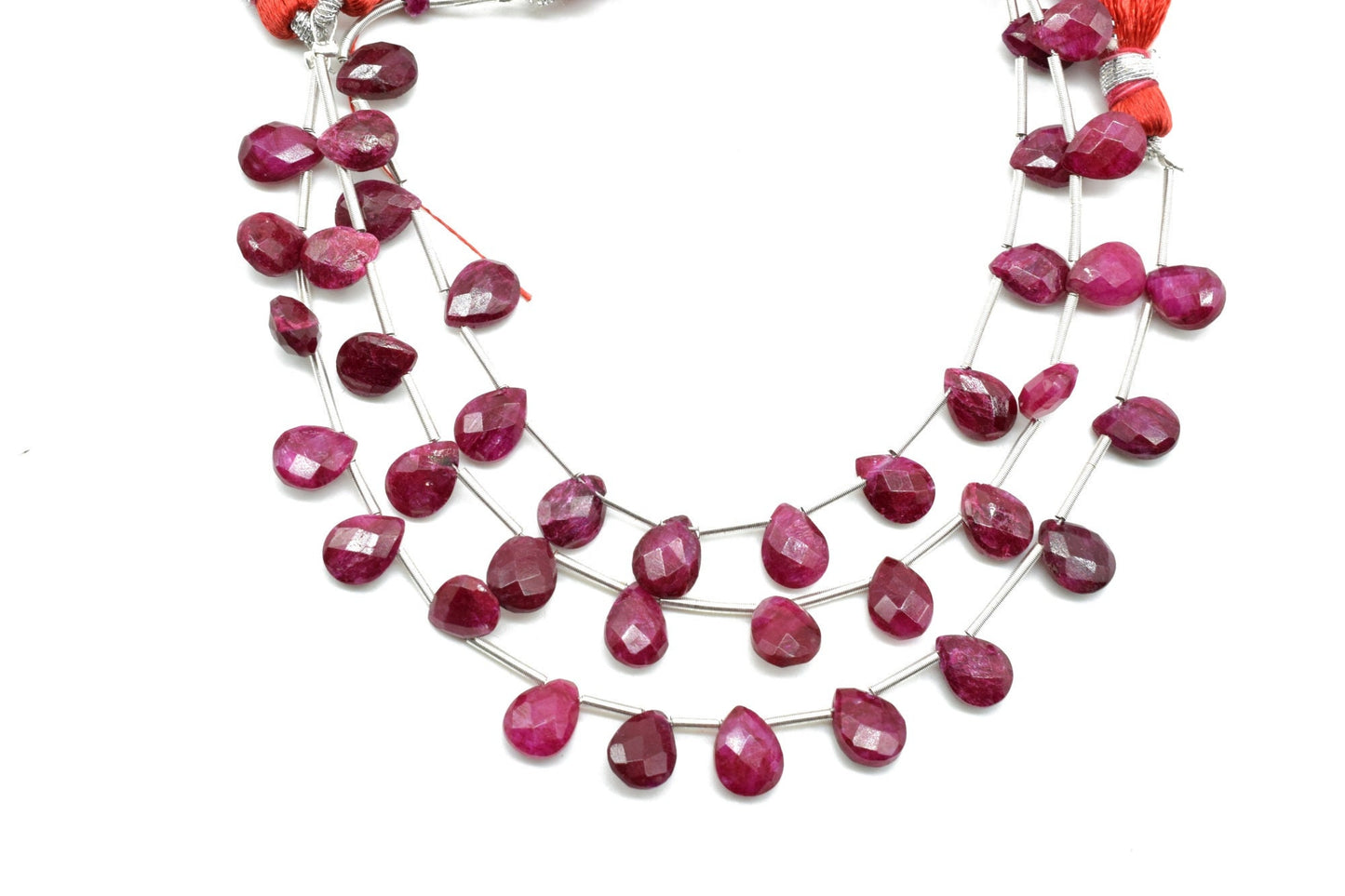 Ruby 6x8mm TearDrop Briolettes,Red Corundum Briolettes,Jewelry making beads,Supplies beads,Ruby Pear shape Briolettes,Dyed ruby Briolettes