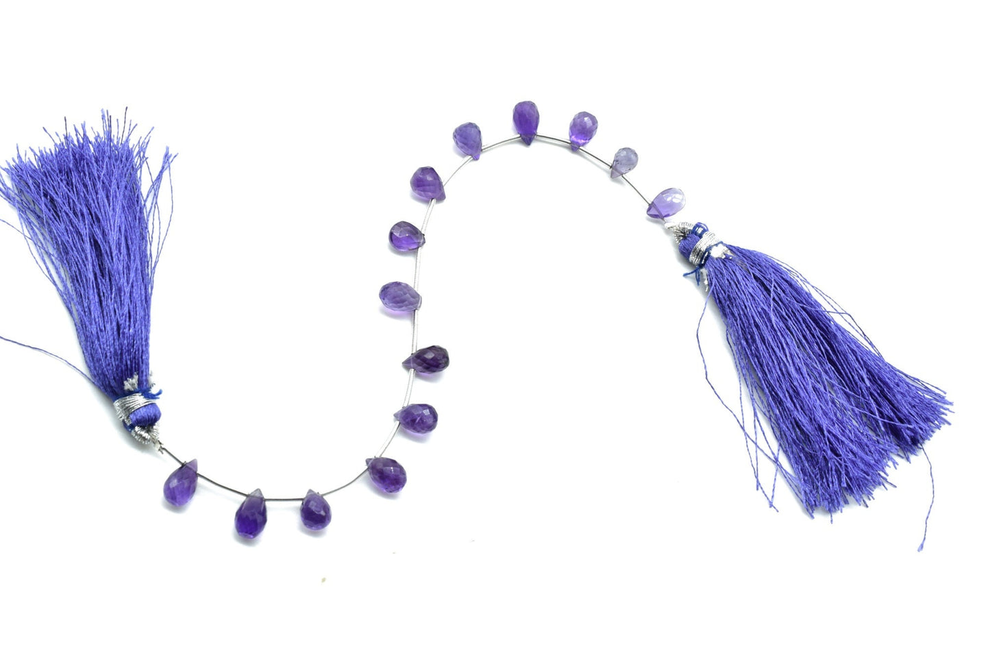 Amethyst Drop Shape Briolettes,Amethyst spiky teardrops,Genuine Amethyst-Faceted Pear Shape Briolette,Amethystx 6x8 &7x10mm TearDrop shape