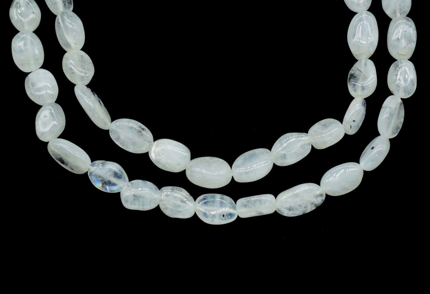 Rainbow Moonstone Smooth Beads, White Rainbow Moonstone Nuggets Beads,Moonstone Smooth Beads Full Strand,Gemstone Oval Shape Beads,Gift