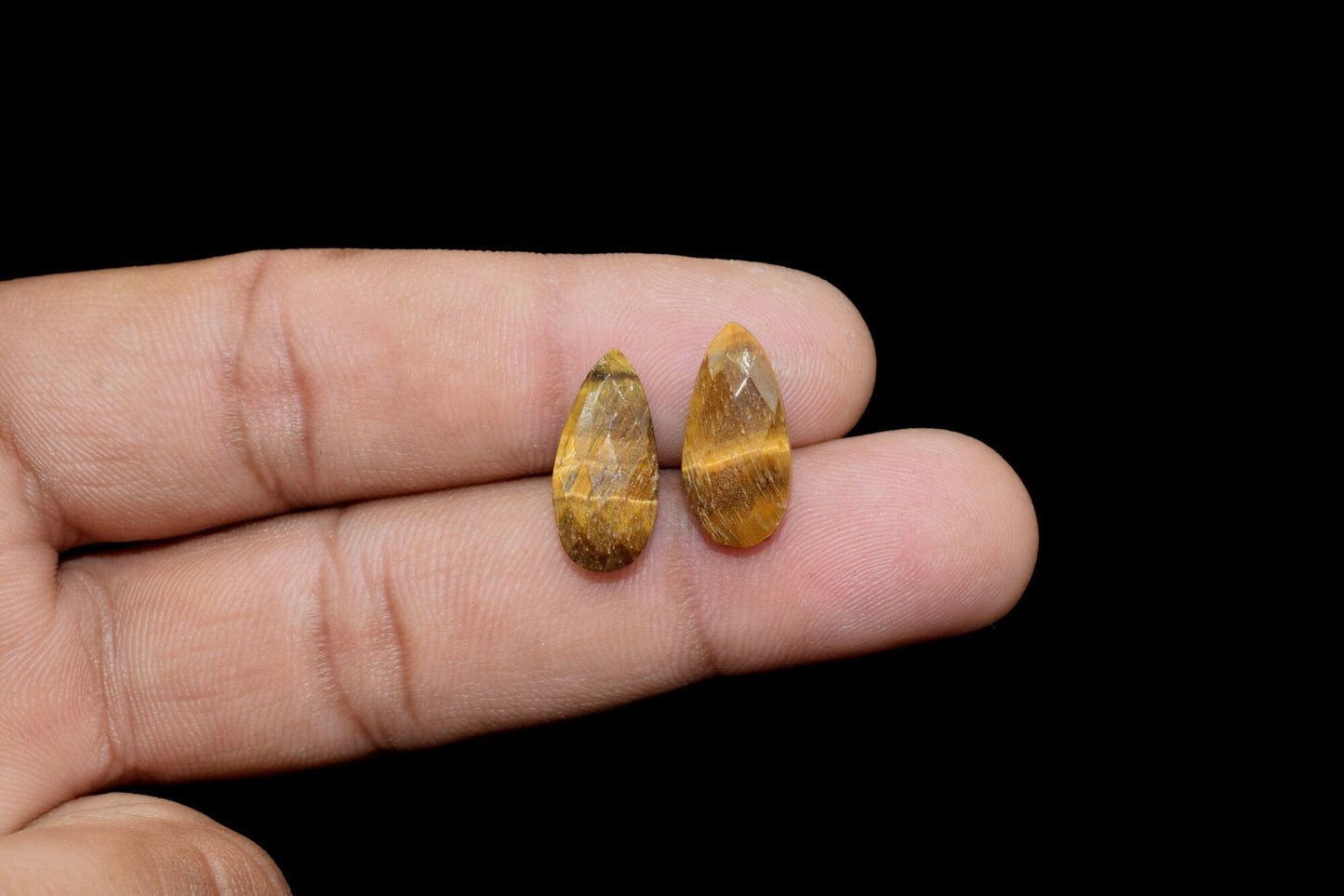 Tiger Eye 8x16mm Faceted Pear Shape Briolettes,Tiger Eye Teardrop Beads,Semi-Precious Gemstones Beads,Calibrated Pear Bead,Tiger Eye pear