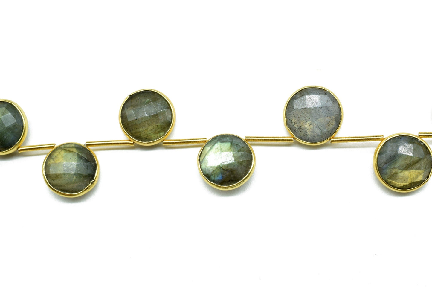 Labradorite 10mm Faceted Round Shape charms strand,Labradorite Brass drilled charms,v Round drill pendant,Labradorite strand