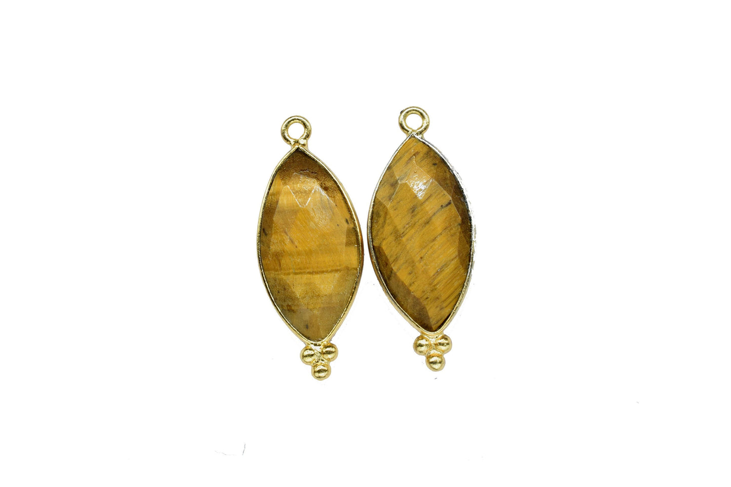 Natural Tiger Eye 10x20mm Marquise charms,Tiger Eye charms Pendant Jewelry Station Bezel Supplies,Tiger Eye Gold Plating single bail Pendant