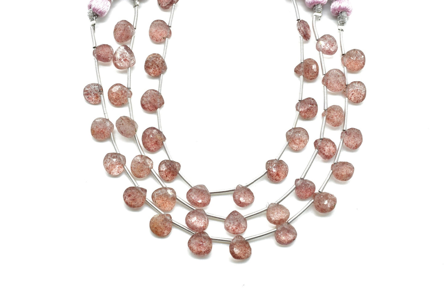 AAA Quality Strawberry Quartz Beads,Strawberry Quartz Briolettes,Faceted Pear Briolette,Beads Sparkly Full 6" Strand,,Wholesale briolettes,