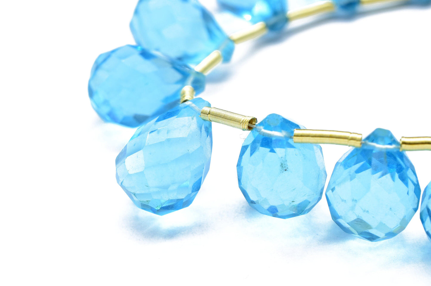 Sky Topaz Teardrop Shape Briolette, 10x14mm Drop Beads , Sky Topaz   Faceted Drop Shape Briolette , AAA Quality Briolette Beads