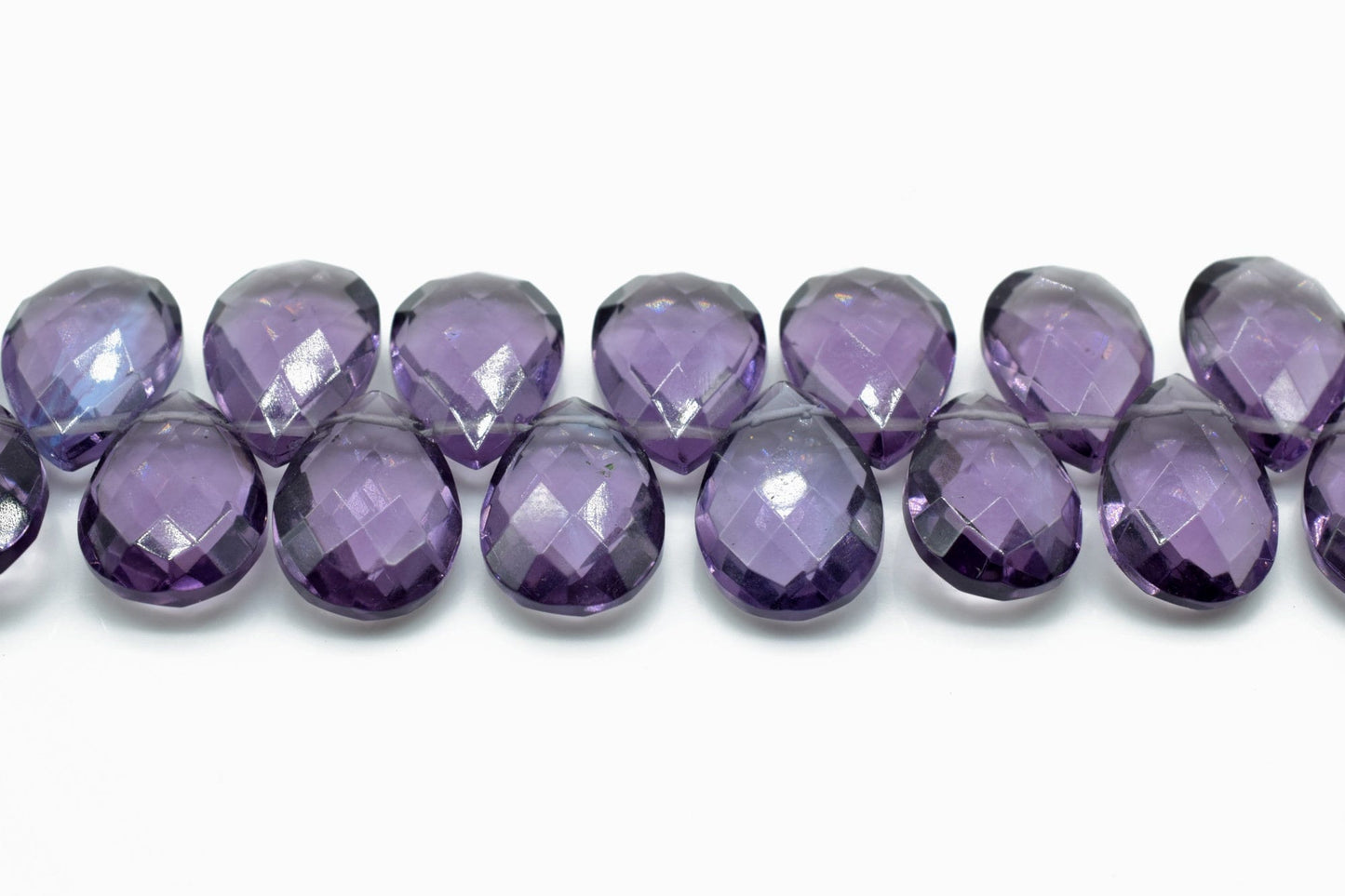 Amethyst Quartz 8x12mm Teardrop Faceted Briolettes,Amethyst Quartz Faceted Pear Shape Beads,Amethyst Briolettes,Gemstone Briolettes,50PC