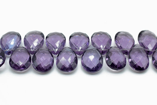 Amethyst Quartz 8x12mm Teardrop Faceted Briolettes,Amethyst Quartz Faceted Pear Shape Beads,Amethyst Briolettes,Gemstone Briolettes,50PC