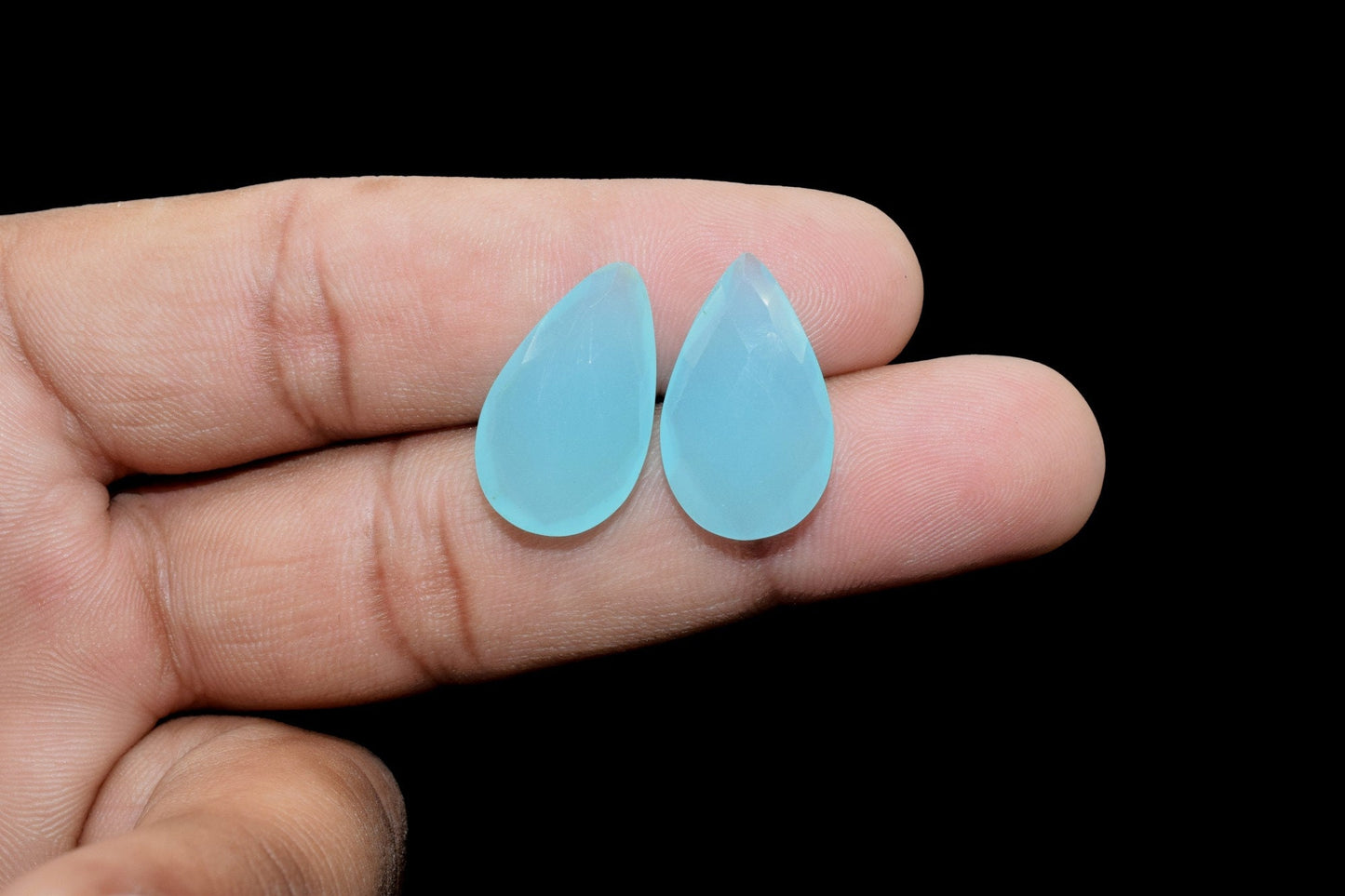 Aqua Chalcedony Pear shape 12x20mm Briolette,Aqua Chalcedony Teardrop Briolette,Aqua Chalcedony Faceted Briolettes,Calibrated Gemstone Beads