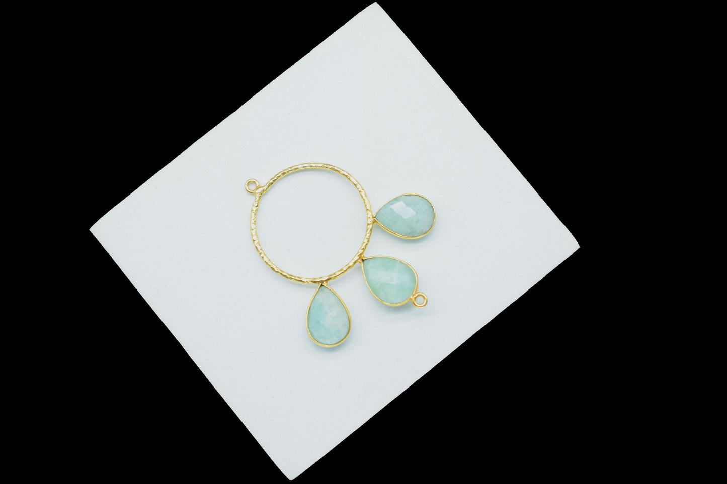 Amazonite Jewelry Pendant/Gold Plated Jewellery/Connector Jewellery/Gemstone Jewellery/Brass Connector Jewellery/Double Bail Pendant/Gift