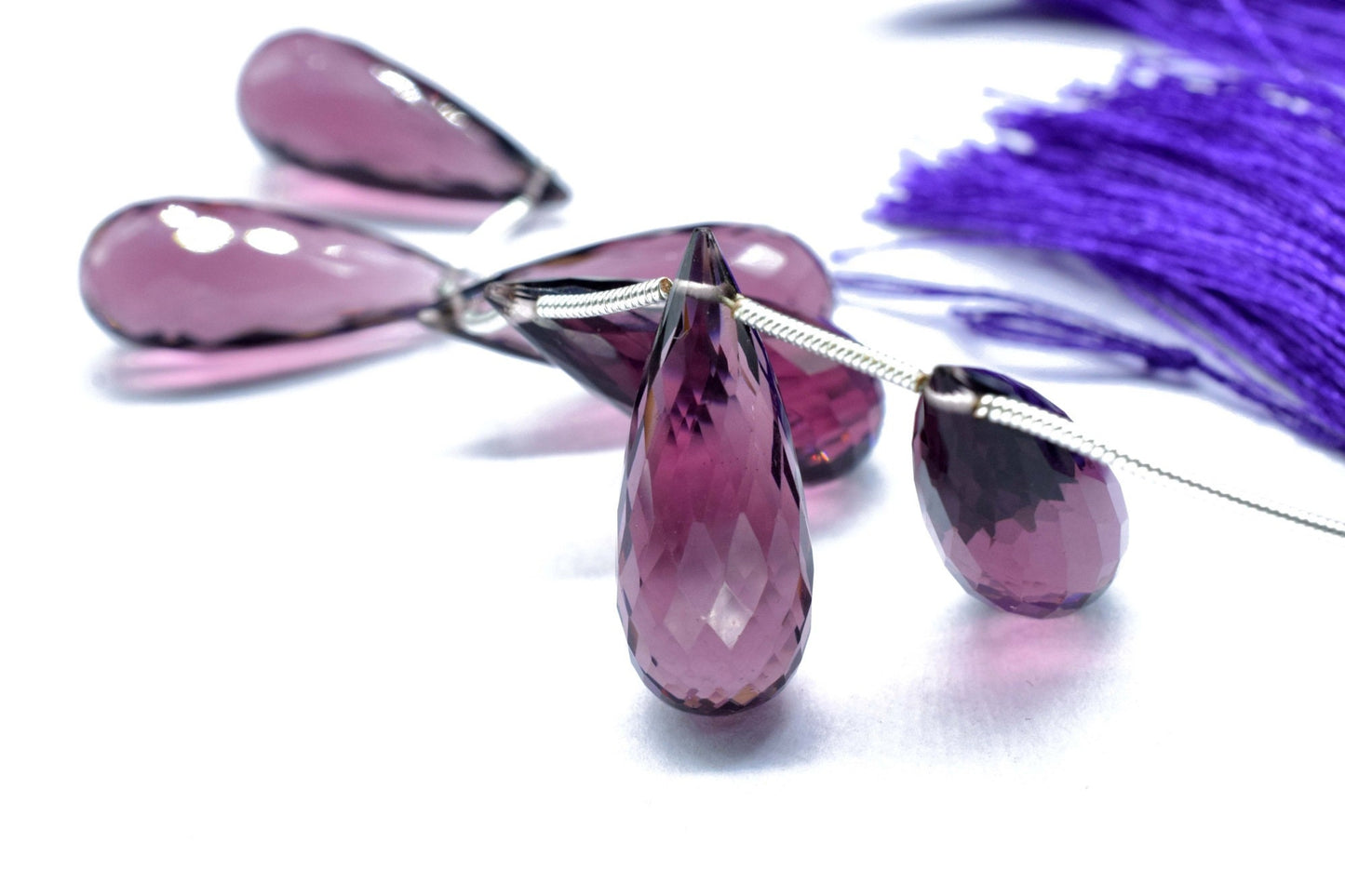 Natural Amethyst Long teardrop 10x25mm Briolettes,Amethyst Briolette,Amethyst TearDrop Briolettes,jewelry supplies,Amethyst drops,Amethyst