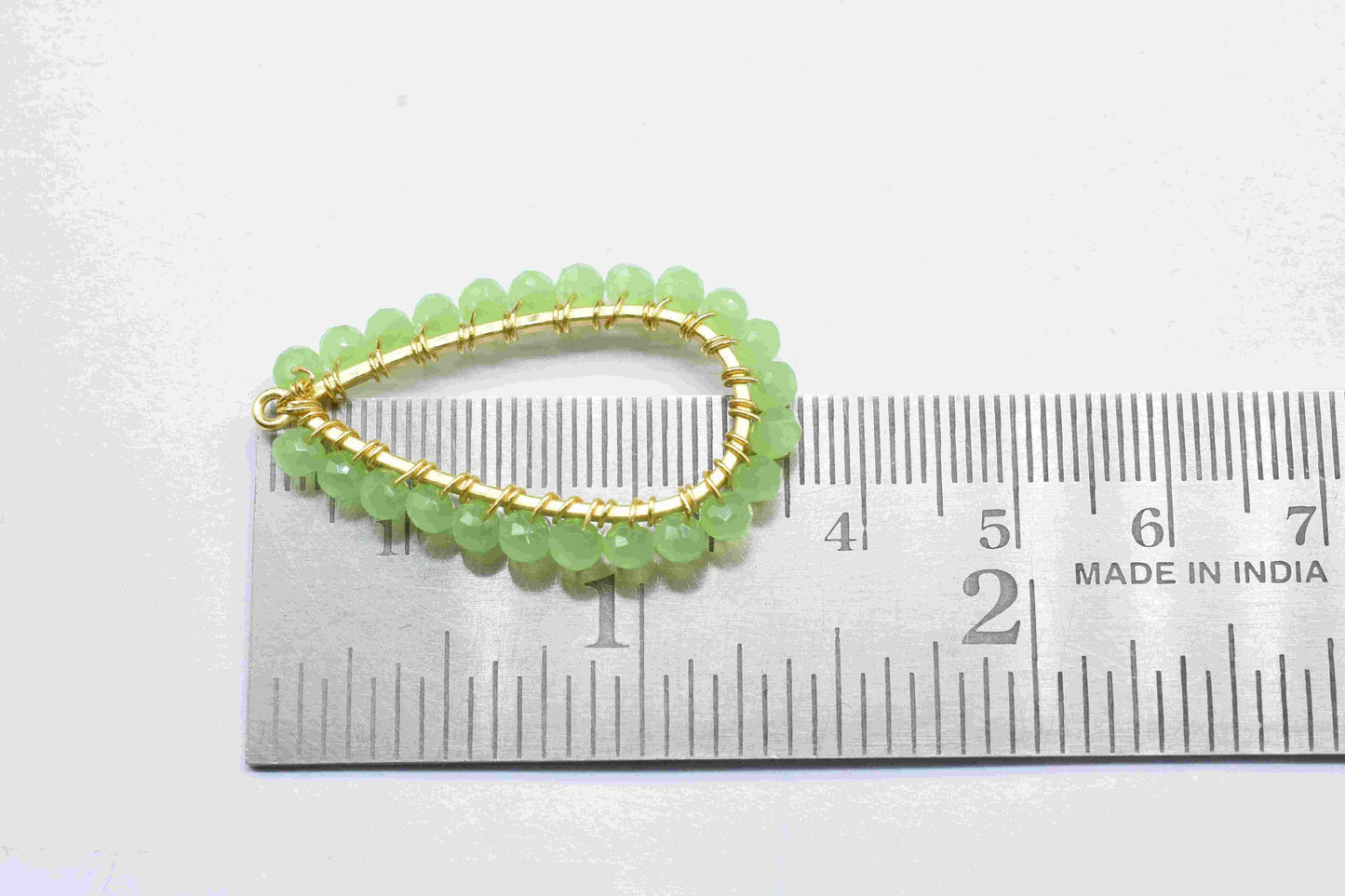 Prehnite Wire Wrapped Earring,Gemstone Component,Handmade Connector,Dangle Earring Component,Findings Earring Component,Prehnite Jewelry