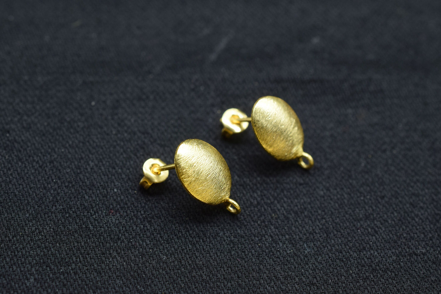 Gold plated Brass Earring post Studs,9x12mm Oval shape Earring Charms connector,Brass Earring Charms For Jewelry Making,Jewelry Supplies,