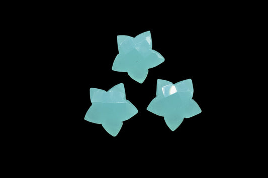 Aqua Chalcedony 14mm carved star shape Briolettes,star shape Faceted Briolette,Gemstone,Hand Carved Briolette,Carving Gemstone,Carved stones