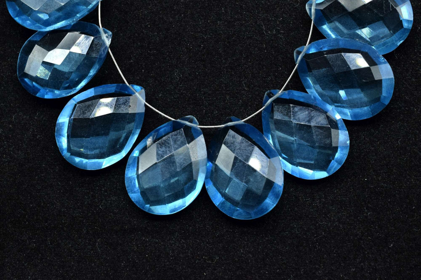 Sky Topaz 15x20mm Faceted Pear Shape Beads,Jewelry Making Beads,Pear Shape Briolettes,Sky Topaz Briolettes,Large Teardrop Beads,Sky Topaz