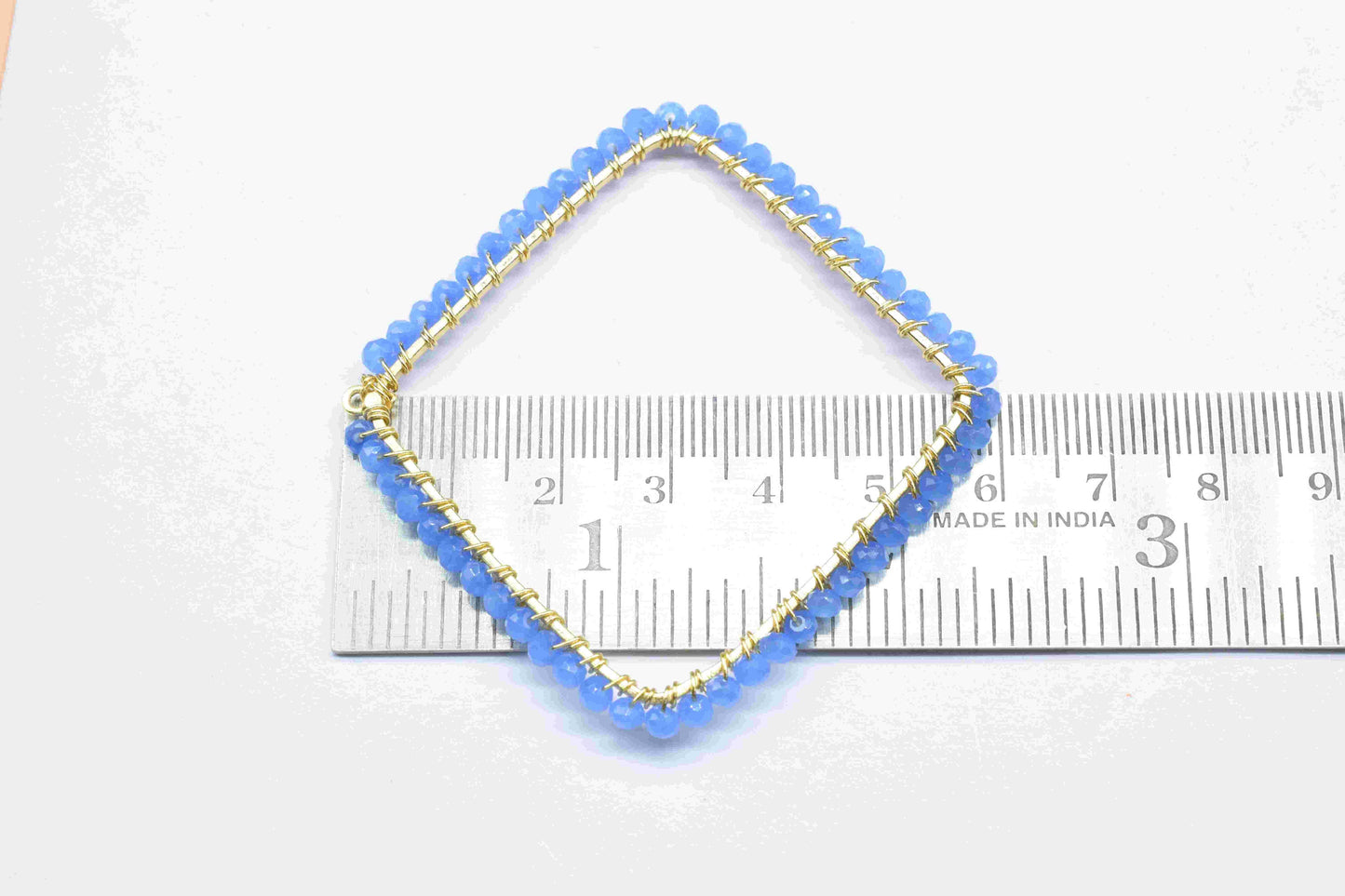 Blue Quartz Dangle Earring Component,Gemstone Wire Wrapped Component,Beaded Earring Connector,Finding Necklace Connector,Blue Quartz Jewelry