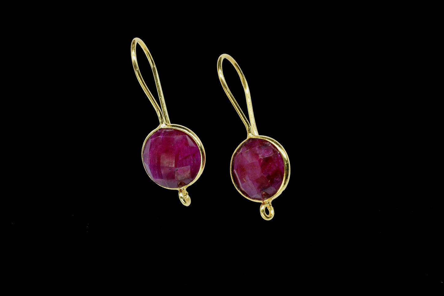 Ruby 10mm Round Connector,Earring Connectors Studs Jewelry,Bezel Rim Earring Connector,Handmade Bezel Connectors,Jewelry Craft Supplies,Gift