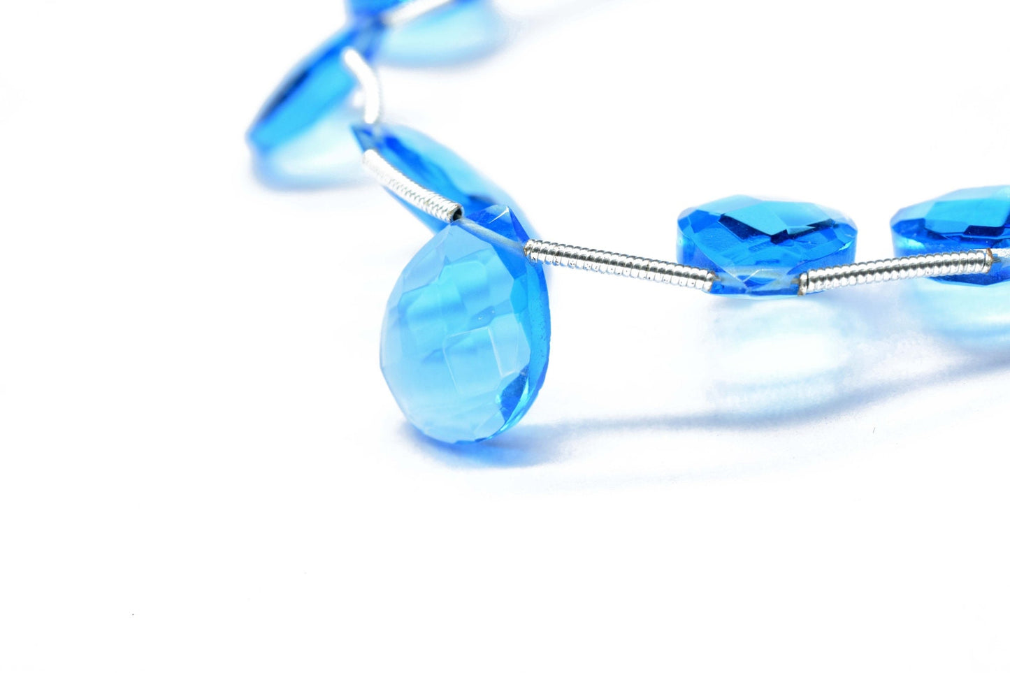 Sky Topaz Faceted Pear Shape Briolettes,10x14mm Pear Beads,Jewelry Supplies,Pear Shape Briolette,Sky Topaz Teardrop,10x14mm pear Beads