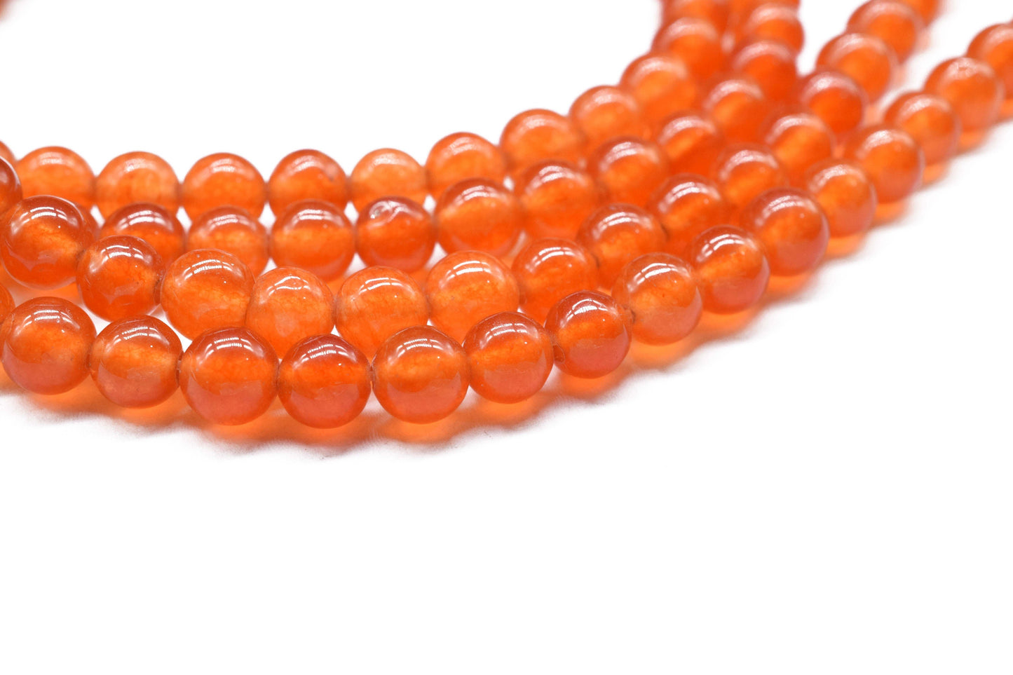 Natural Orange Jade Gemstone Smooth 6mm To 7mm round Shape Beads,Orange Quartz Handmade Strands,Beautiful Orange Jade Smooth Beads Jewelry