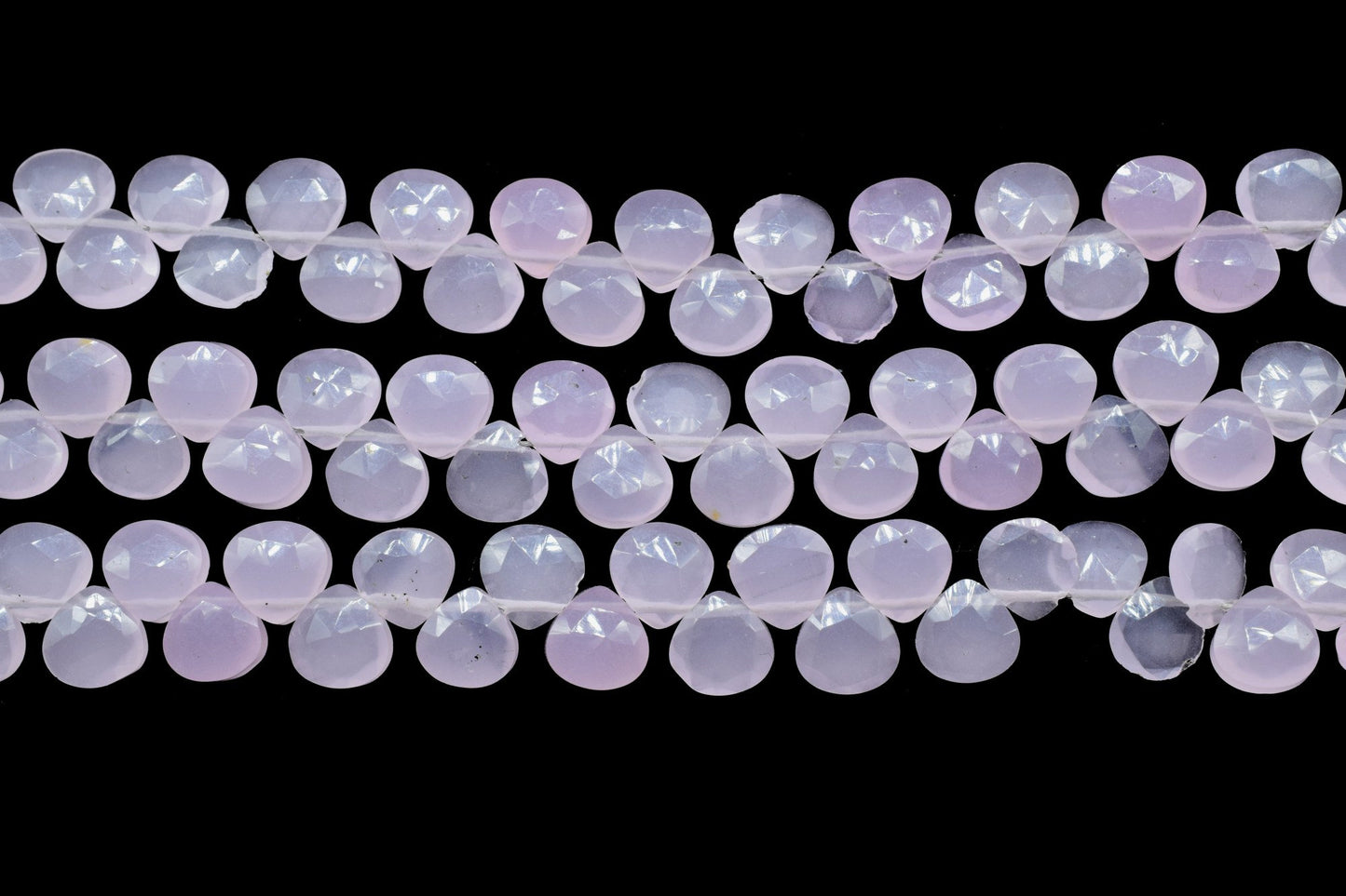 Pink Chalcedony 6mm Heart Shape Briolettes,Chalcedony Briolette,AAA Quality Briolette,7''pear shape strand,Chalcedony stones Briolettes