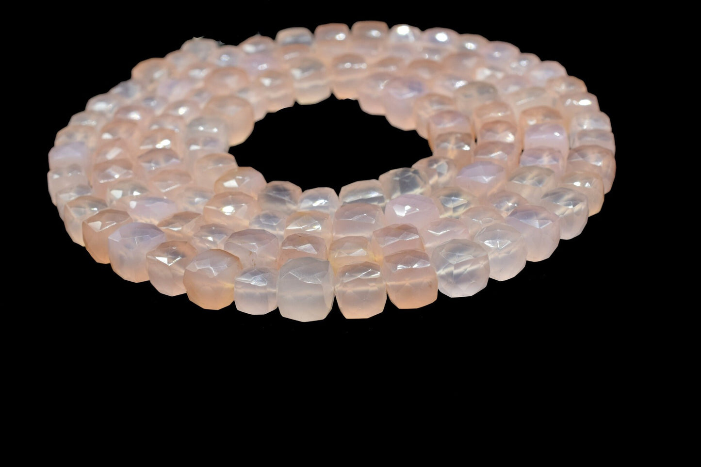 Pink Chalcedony Faceted Cube Beads, Pink Chalcedony Faceted Box,Square Dice Cube beads,8mm Pink Chalcedony Cube,Chalcedony For Jewelry beads