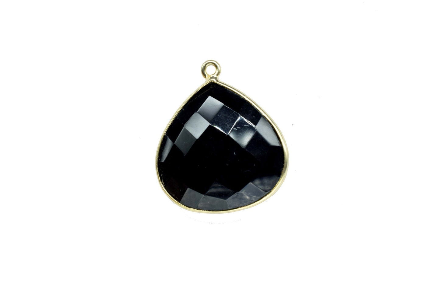 Black onyx 20mm heart Shape Single bail connectors,black onyx charms jewelry making,Black onyx Pendant,Black onyx Gold Plated bezel,Gift
