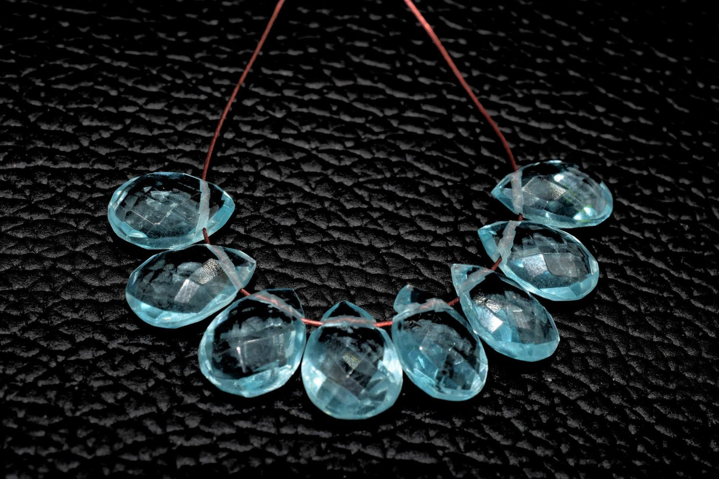 Sky Topaz Faceted Teardrop Shape Briolettes,Side drilled Briolette,Topaz Drop Briolette,Handmade Briolette,December Birthstone briolette