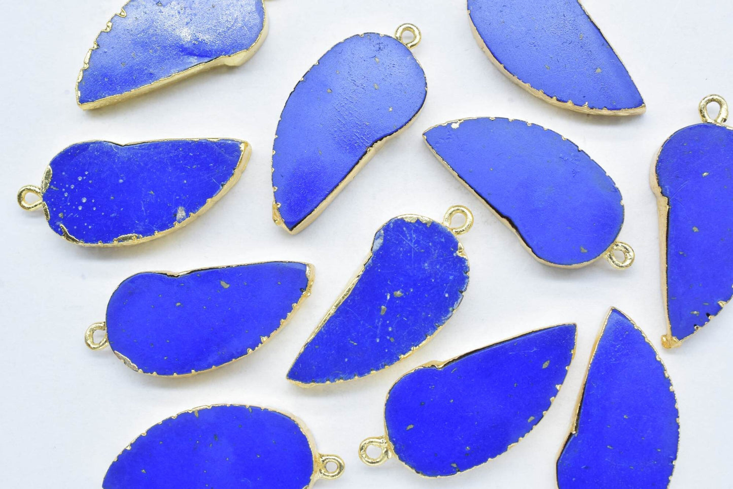 Lapis Lazuli Angel Wings Pendant,Handmade Pendant,Wing Pendants Charms Necklace,Single Bail Connector,Gemstone Leaf Earring Connector,Gift