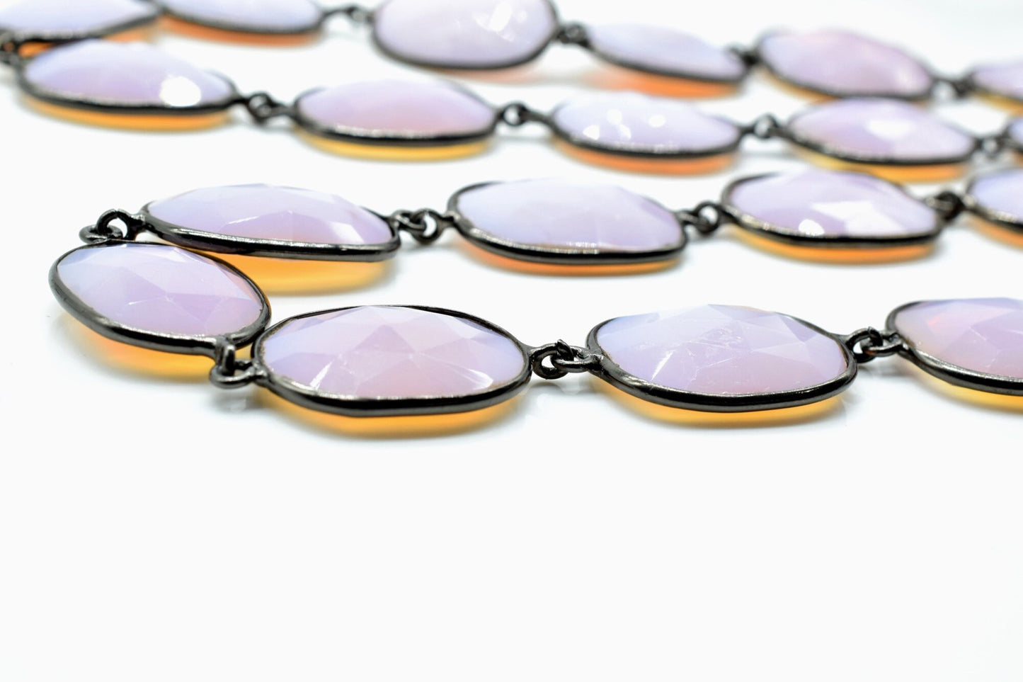 Opalite Faceted Bezel Connector Station Link Chain,Opalite Free form Size Connector Chain,Opalite Bezel Connector Chain,Bracelet Chains