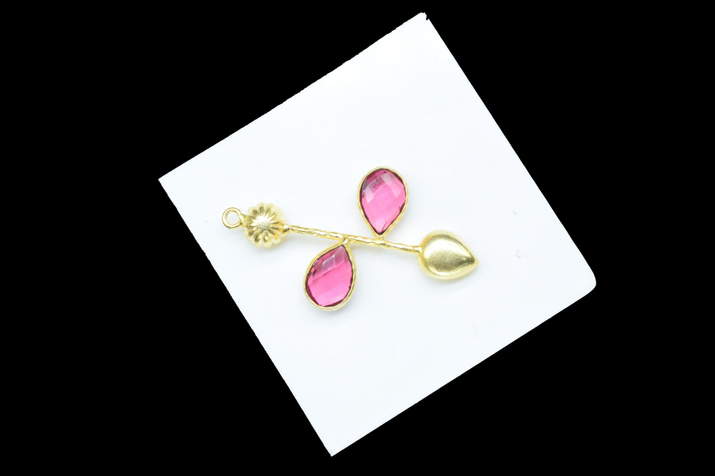 Pink Tourmaline Teardrop Faceted Bezel Connector,Pink Tourmaline Earring,Jewelery Supply,Pink Tourmaline Pendant Charms,Designer Pendants