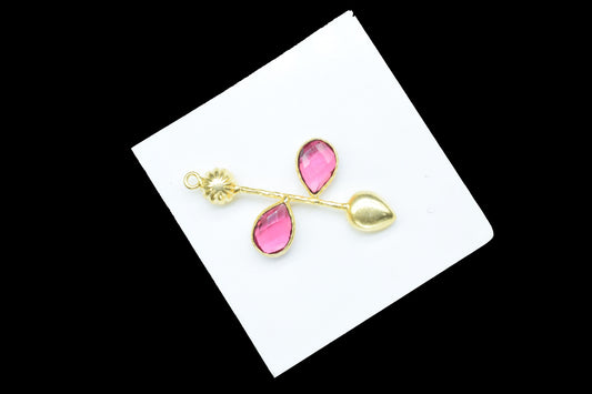 Pink Tourmaline Teardrop Faceted Bezel Connector,Pink Tourmaline Earring,Jewelery Supply,Pink Tourmaline Pendant Charms,Designer Pendants
