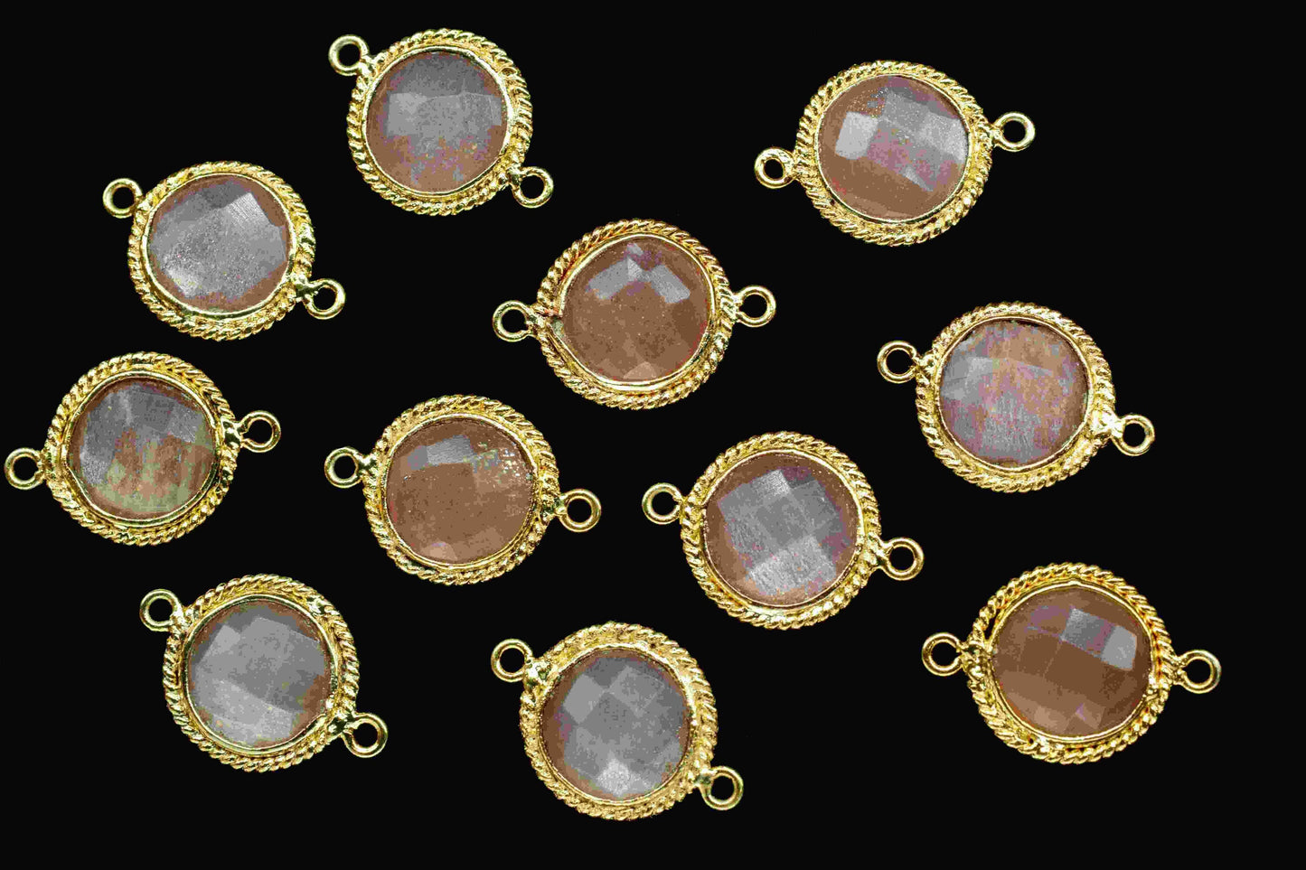 Peach Moonstone 10mm Round Bezel,Gold Plated Bezel,Moonstone Charms,Gold Vermeil Bezel Jewelry,Moonstone Gold Filled Bezel,Moonstone Pendant