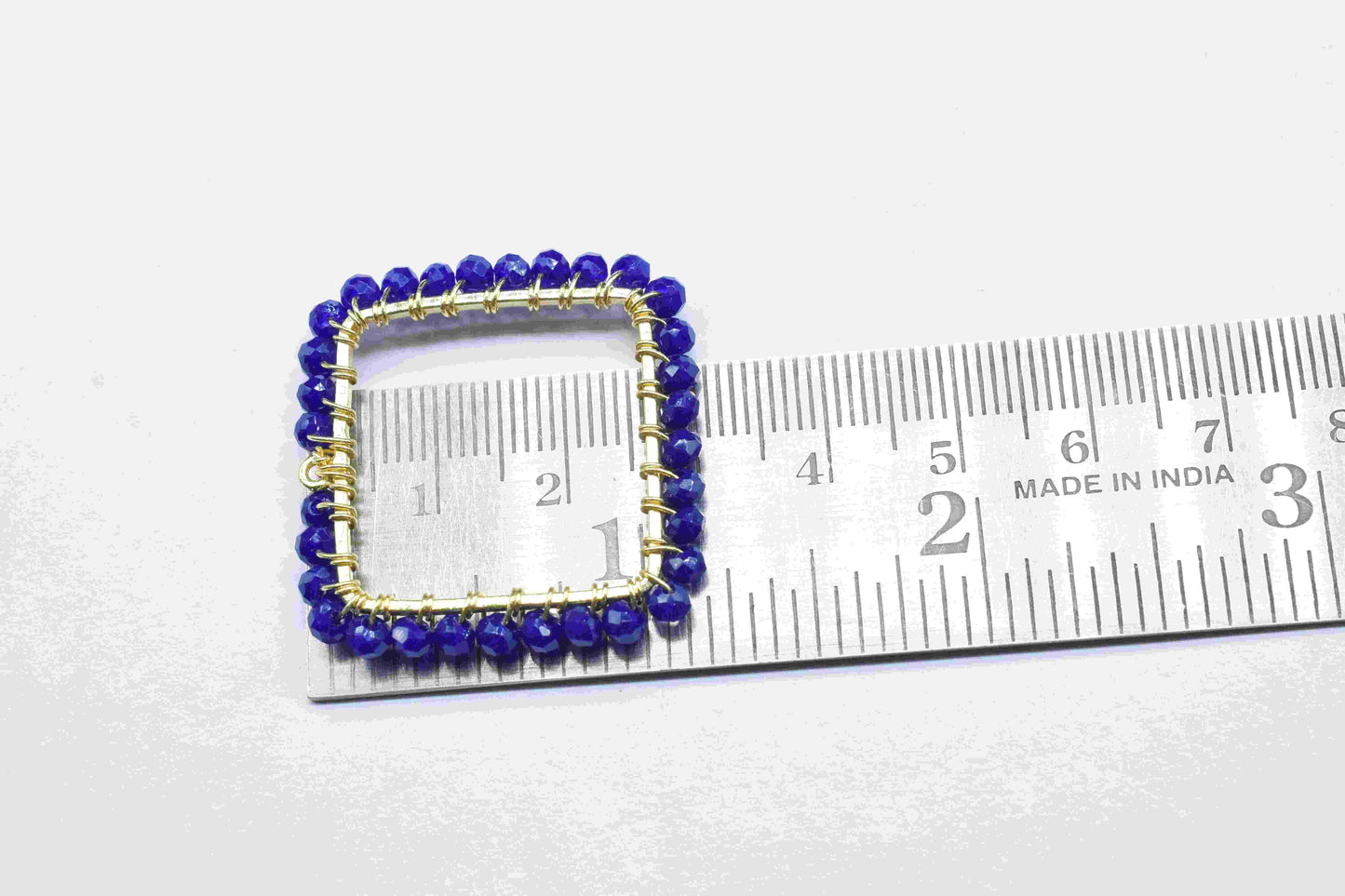 Lapis Lazuli Wire Wrapped Dangle Connector,Gemstone Components,Handmade Earring,Finding Necklace Component Jewelry,Beaded Earring Connector