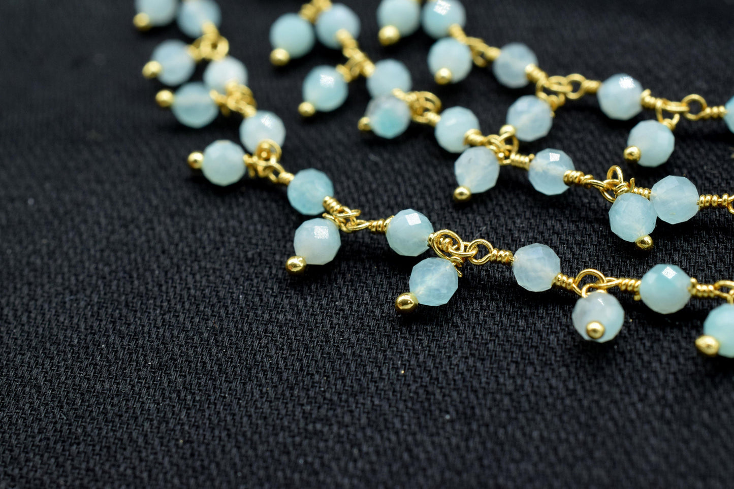 Amazonite 3mm Cluster Rosary Chain,Wire Wrapped Necklace Chain,Amazonite Beads Dangling Chain,Gemstone Rosary Chain,Handmade Jewelry Gift